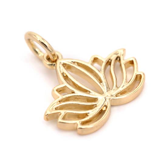 14K Gold Plated Lotus Charm by Bead Landing™ Michaels